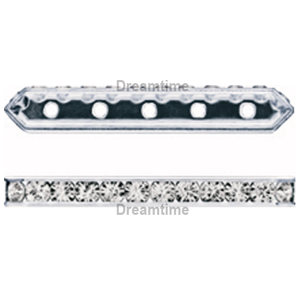 Dreamtime Crystal DC 77730 Rondelle Spacer Bars 5 Hole White Alabaster/Silver